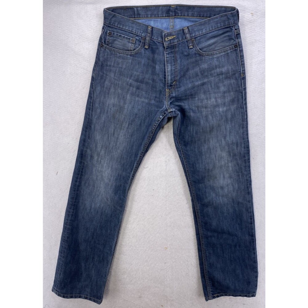 Levis 514 Slim Straight Jeans Mens 34x32 Blue Wash Denim Pants 34 x 32